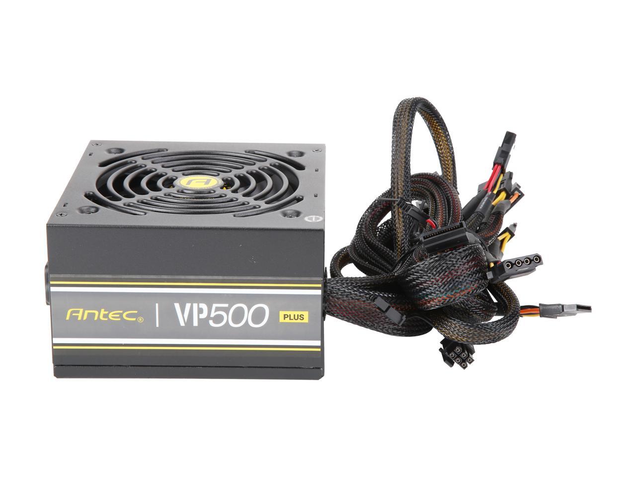 Antec Value Power Series VP500 Plus, 500W Non-Modular, 80 PLUS Certified, Thermal Manager, CircuitShield Protection, 120 mm Silent Fan with 3-Year Warranty