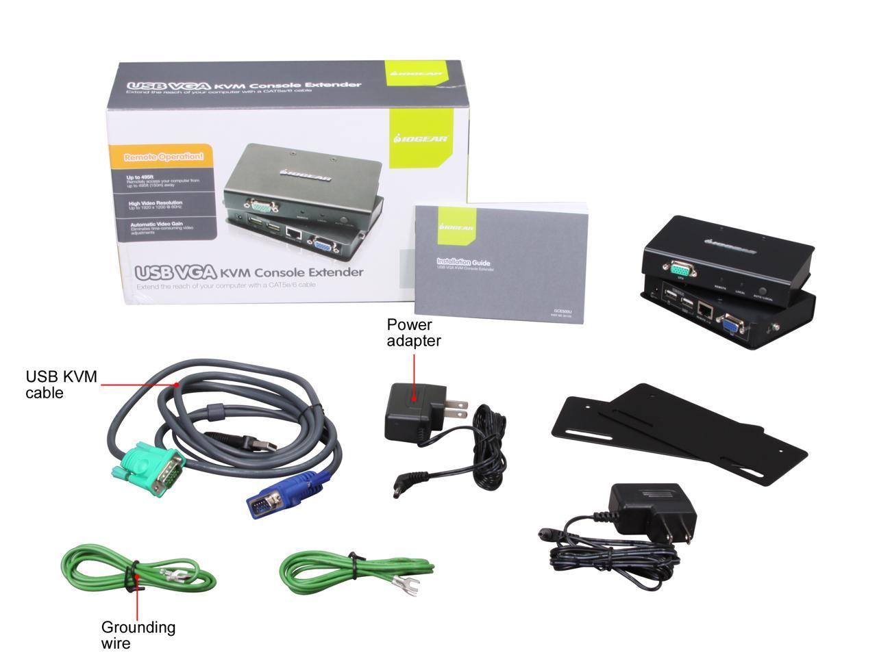 IOGEAR GCE500U USB VGA KVM Console Extender