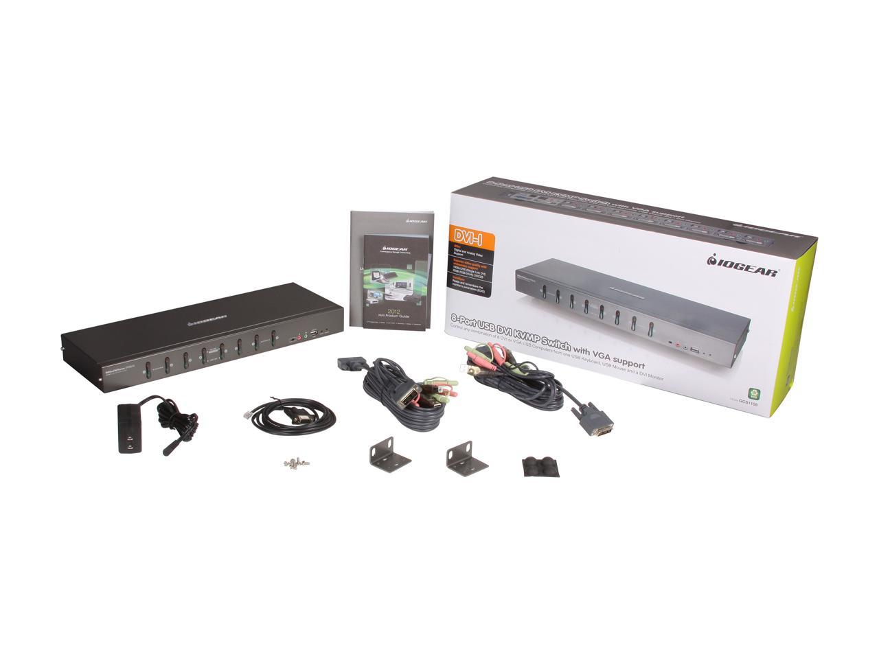 IOGEAR GCS1108 8-Port DVI KVMP Switch with VGA Support