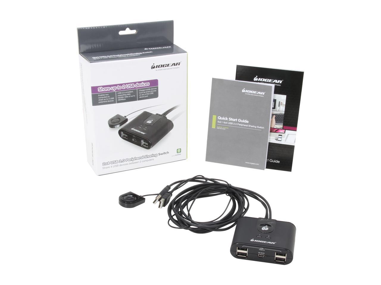 IOGEAR GUS402 2 x 4 USB 2.0 Peripheral Sharing Switch