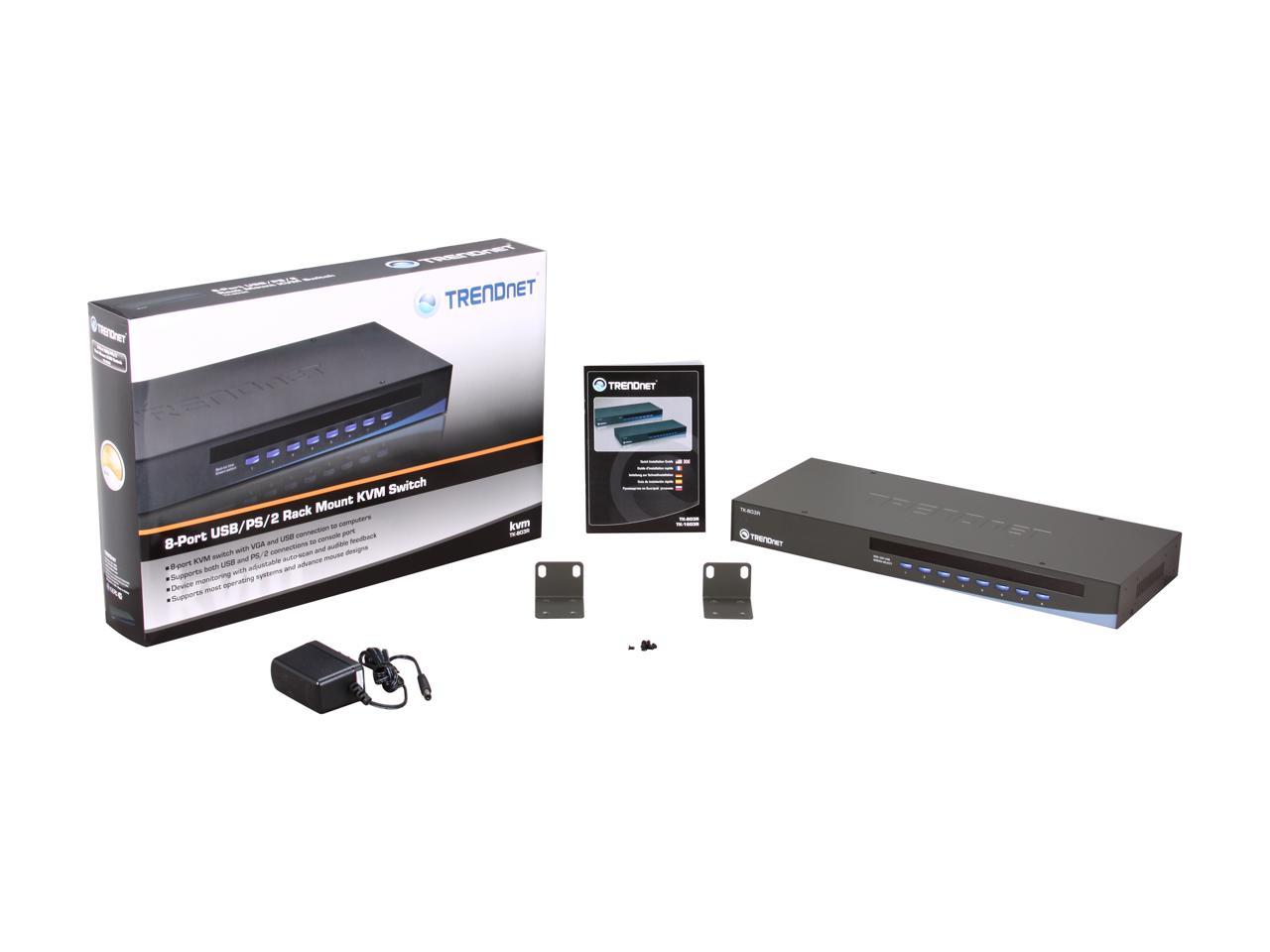 TRENDnet TK-803R 8-Port USB+PS/2 Rack Mount KVM Switch