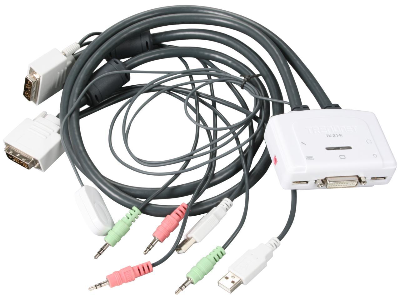 TRENDnet TK-214I 2-Port DVI USB KVM Switch Kit with Audio