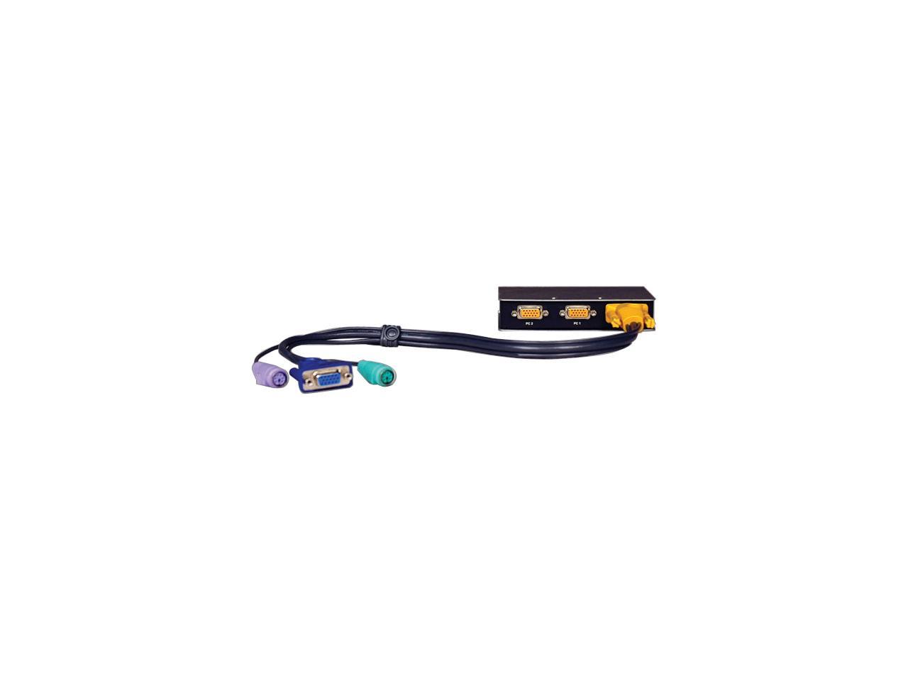 TRIPP LITE B022-002-KT-R 2-Port Desktop KVM Switch w/ 2 KVM Cable Kits