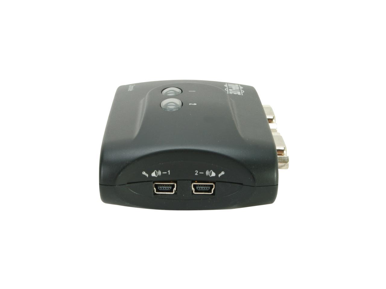 TRIPP LITE B004-VUA2-K-R 2-Port Compact USB KVM Switch w/Audio and Cable