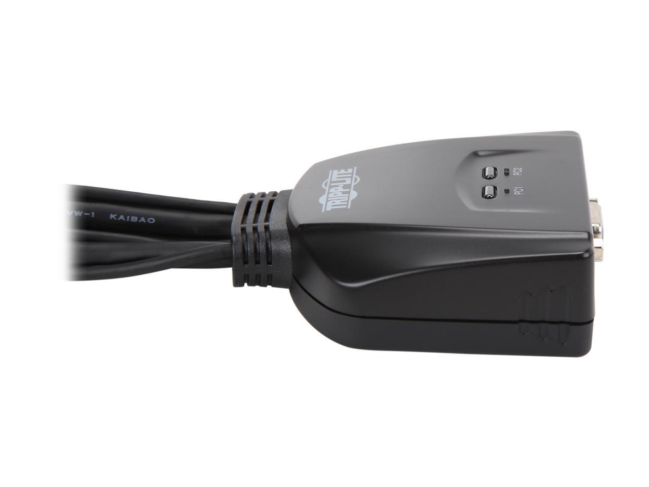 Tripp Lite 2-Port USB / VGA KVM Switch Cable w/ Audio & Peripheral Sharing (B032-VU2)