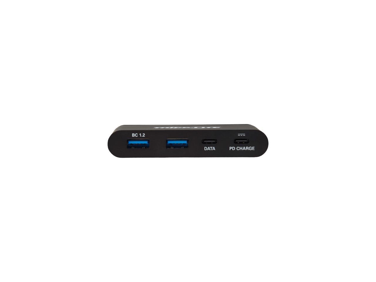 Tripp Lite U460-T04-2A2C-1 USB 3.1 Gen 1 USB-C Hub, 5 Gbps - 2 USB-C & 2 USB-A, Thunderbolt 3 Compatible, Portable, Black