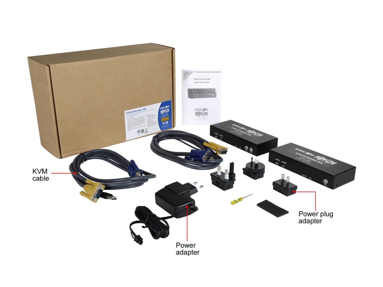 Minicom by Tripp Lite 0DT60001 KVM Extender USB local port + 2-Port KVM TAA GSA