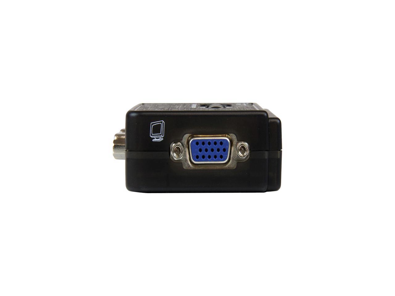 StarTech SV211KUSB 2 Port Black USB KVM Switch Kit with Audio and Cables - Dual Port Desktop USB VGA KVM Switch