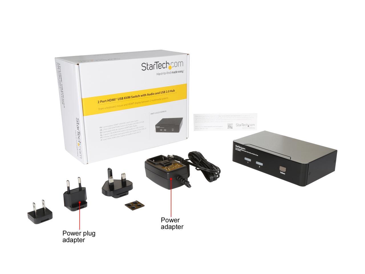 StarTech.com SV231HDMIUA 2 Port USB HDMI KVM Switch w/ Audio & USB 2.0 Hub