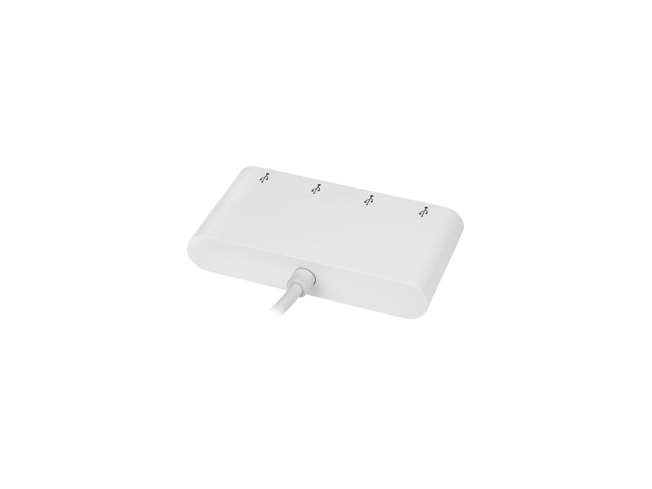 StarTech HB30C4ABW 4 Port USB C Hub - USB-C to 4 x USB-A - USB 3.0 Hub - USB C to USB Hub - White - USB Multiport Adapter - USB Type C Hub