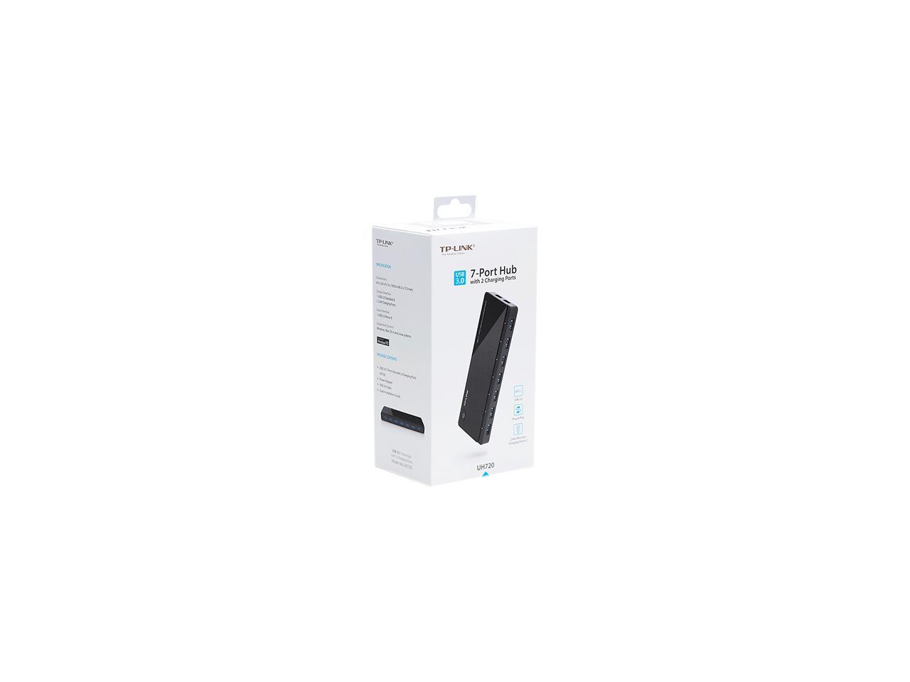 TP-Link Powered USB Hub 3.0 with 7 USB 3.0 Data Ports and 2 Smart Charging USB Ports. Compatible with Windows, Mac, Chrome & Linux OS, with Power On/Off Button, 12V/4A Power Adapter(UH720)