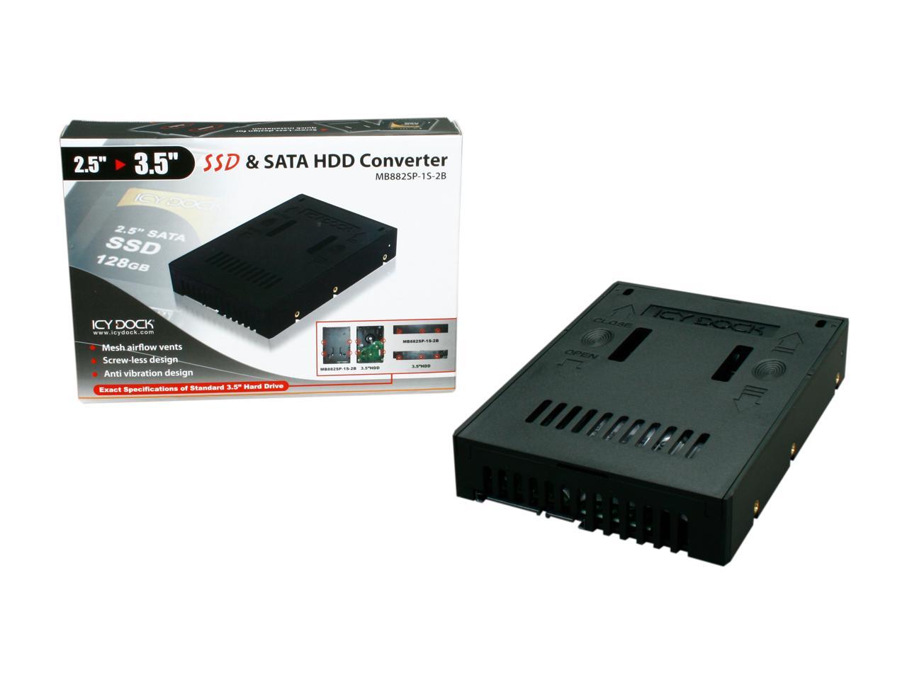 ICY DOCK 2.5" to 3.5" SAS / SATA HDD & SSD Converter / Mount / Kit / Adapter - EZConvert MB882SP-1S-2B