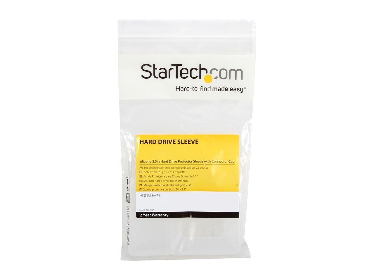 StarTech HDDSLEV25 2.5in Silicon Laptop Hard Drive Protector Sleeve with Connector Cap