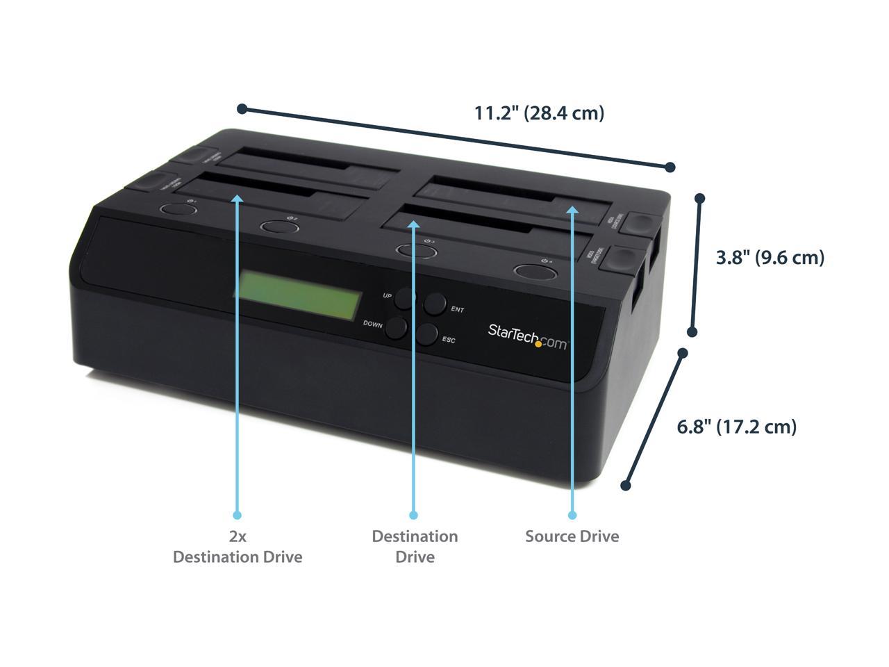 StarTech SATDOCK4U3RE 4 Bay USB 3.0 eSATA to SATA Standalone 1:3 HDD Hard Drive Duplicator Dock