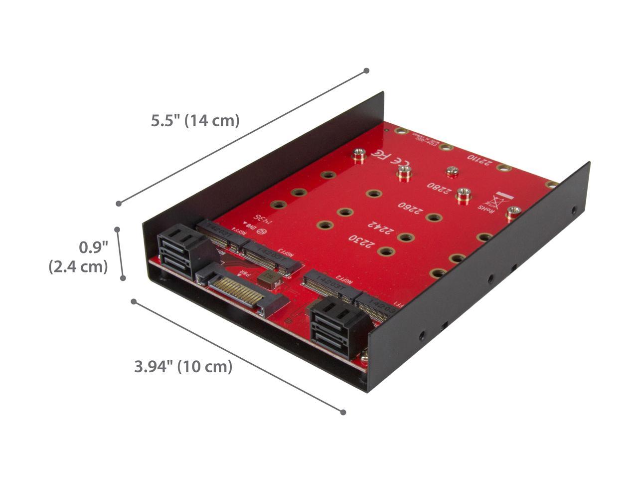 StarTech.com 35S24M2NGFF 4x M.2 SATA Mounting Adapter for 3.5in Drive Bay - Four-Drive M.2 to SATA Adapter for One 3.5� Drive Bay