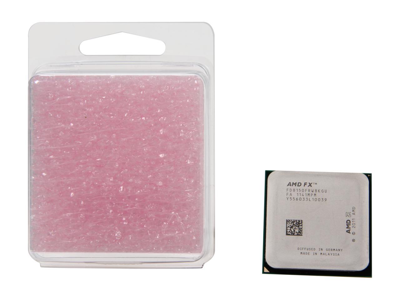 AMD FX-8150 Zambezi 8-Core 3.6GHz (3.9GHz/4.2GHz Turbo) Socket AM3+ 125W FD8150FRW8KGU Desktop Processor