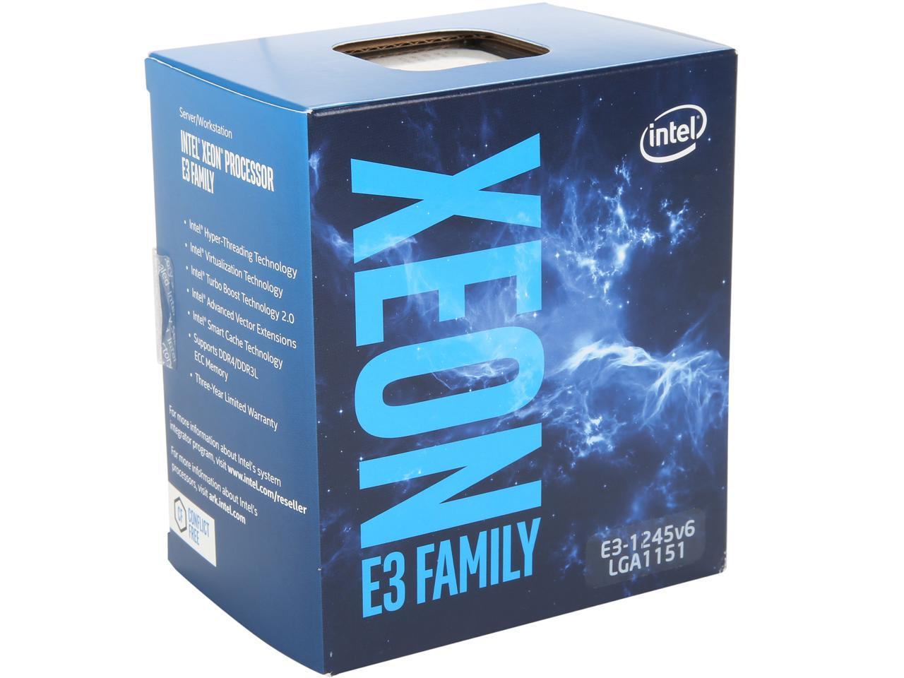 Intel Xeon E3-1245 V6 Kaby Lake 3.7 GHz (4.1 GHz Turbo) LGA 1151 73W BX80677E31245V6 Server Processor Intel HD Graphics P630