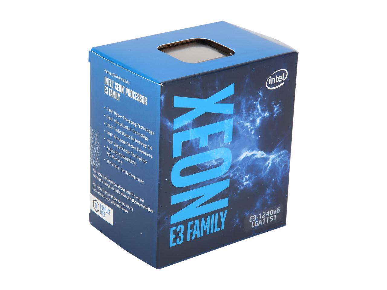 Intel Xeon E3-1240 V6 Kaby Lake 3.7 GHz (4.1 GHz Turbo) LGA 1151 72W BX80677E31240V6 Server Processor