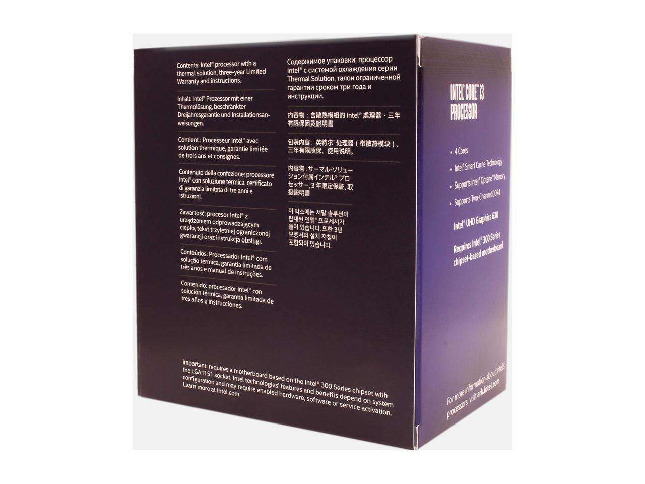 Intel Core i3-8300 Coffee Lake Quad-Core 3.7 GHz LGA 1151 (300 Series) 65W BX80684I38300 Desktop Processor Intel UHD Graphics 630