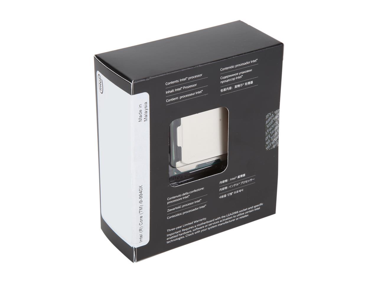 Intel Core i9-9940X Skylake X 14-Core 3.3 GHz (4.4 GHz Turbo) LGA 2066 165W BX80673I99940X Desktop Processor