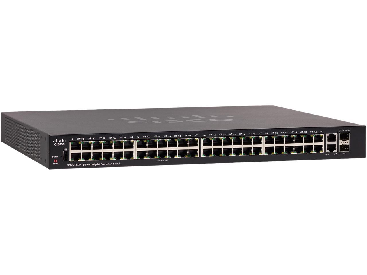 Cisco Sg250-50P 50-Port Gigabit Poe Smart Switch