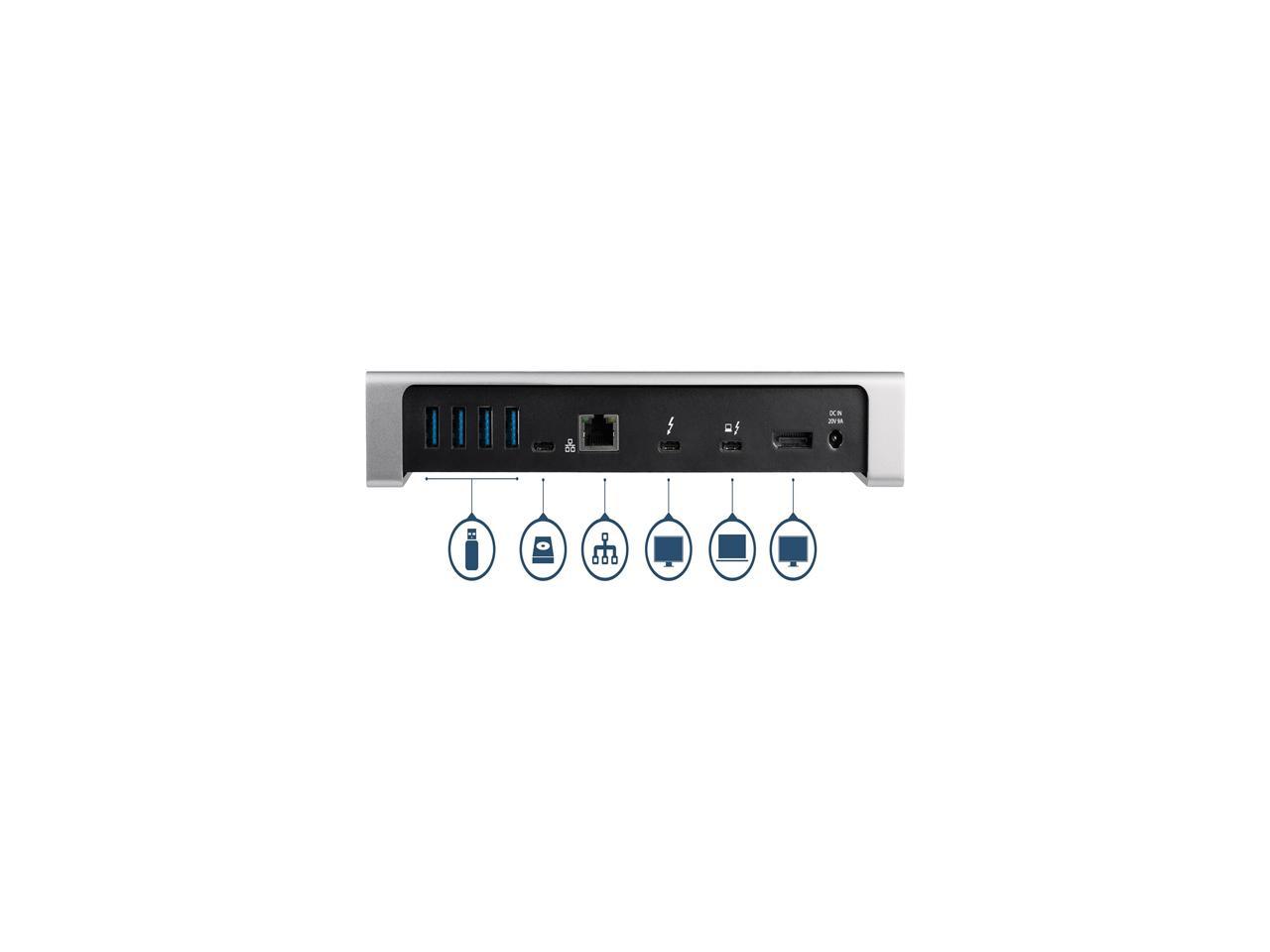 StarTech.com TB3DOCK2DPPD Thunderbolt 3 Dock - 85W Power Delivery - Dual 4K Monitor Docking Station with USB Type C & DisplayPort (TB3DOCK2DPPD)