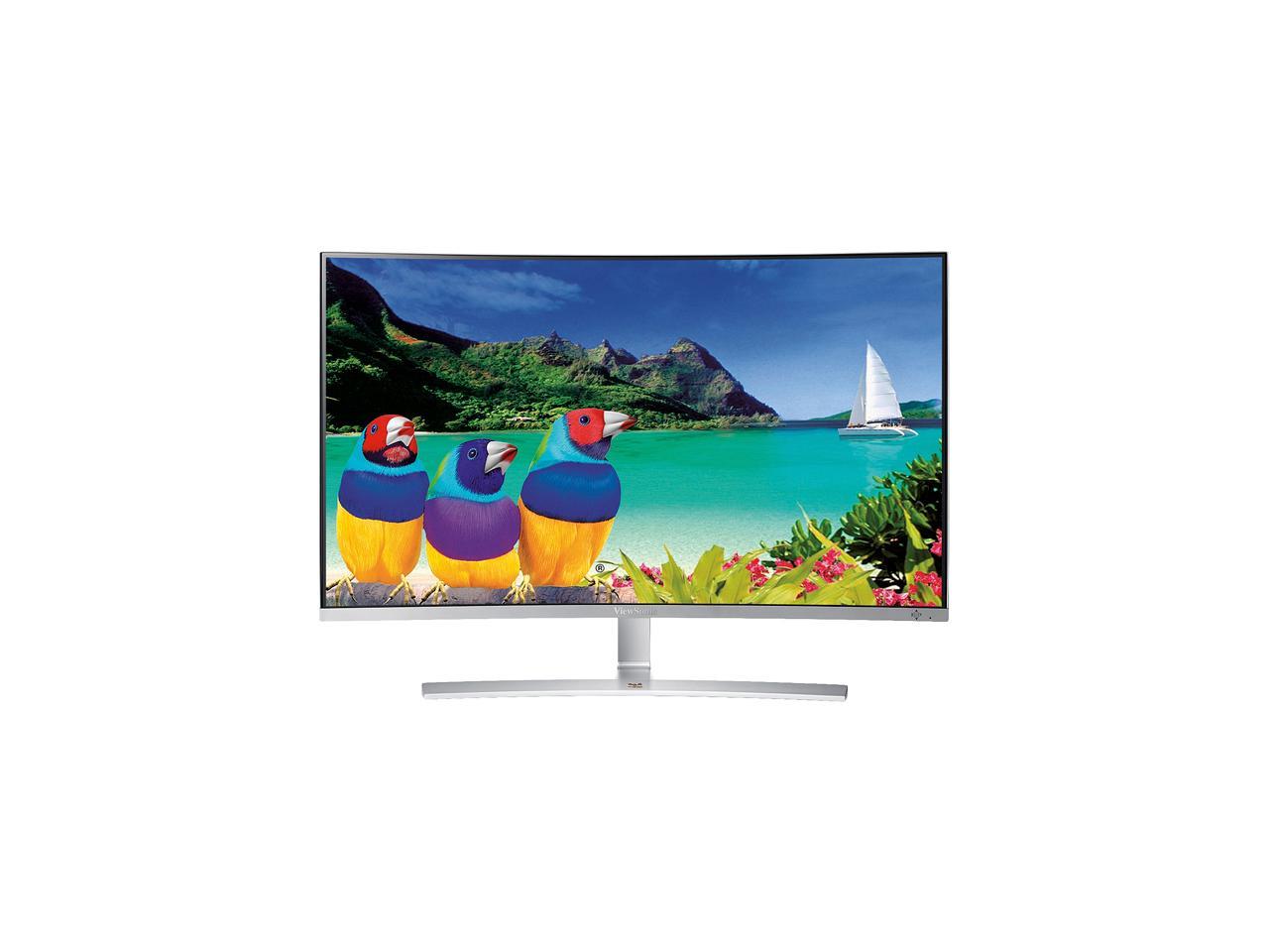 ViewSonic VX3216-SCMH-W 32" Full HD 1920 x 1080 5ms VGA DVI-D HDMI Built-in Speakers Exclusive ViewMode Prset Anti-Glare Backlit LED Curved Monitor