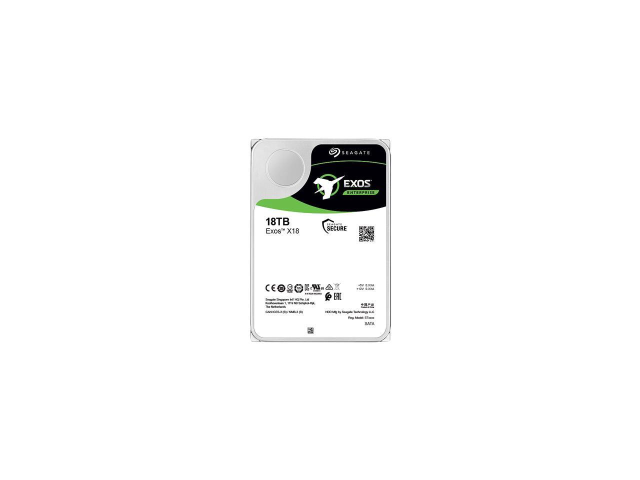 Seagate 18TB Exos X18 7200 RPM SATA 6Gb/s 256MB Cache 3.5-Inch Enterprise Hard Drive HDD (ST18000NM000J)