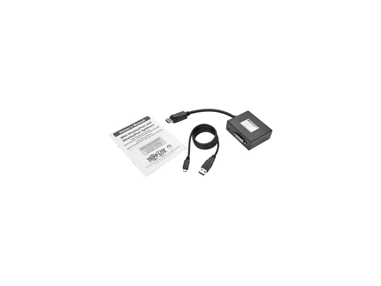 Tripp Lite 2-Port DisplayPort to DVI Video Splitter 1080p 1920 x 1080 60Hz - DisplayPort/DVI Video
