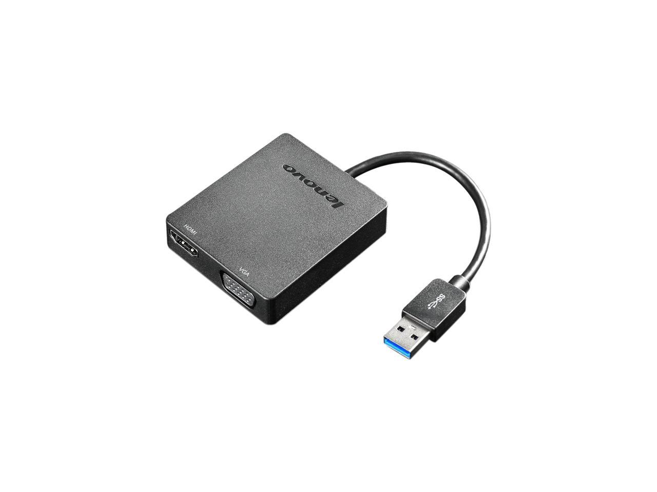 Lenovo 4X90H20061 Universal Usb 3.0 To Vga/Hdmi Adapter - External Video Adapter - Usb 3.0 - Hdmi, Vga - For Miix 510-12, 710-12, Thinkpad 13, Thinkpad E57X, L470, L570, P51, P71, T470, T560, X1 Yoga