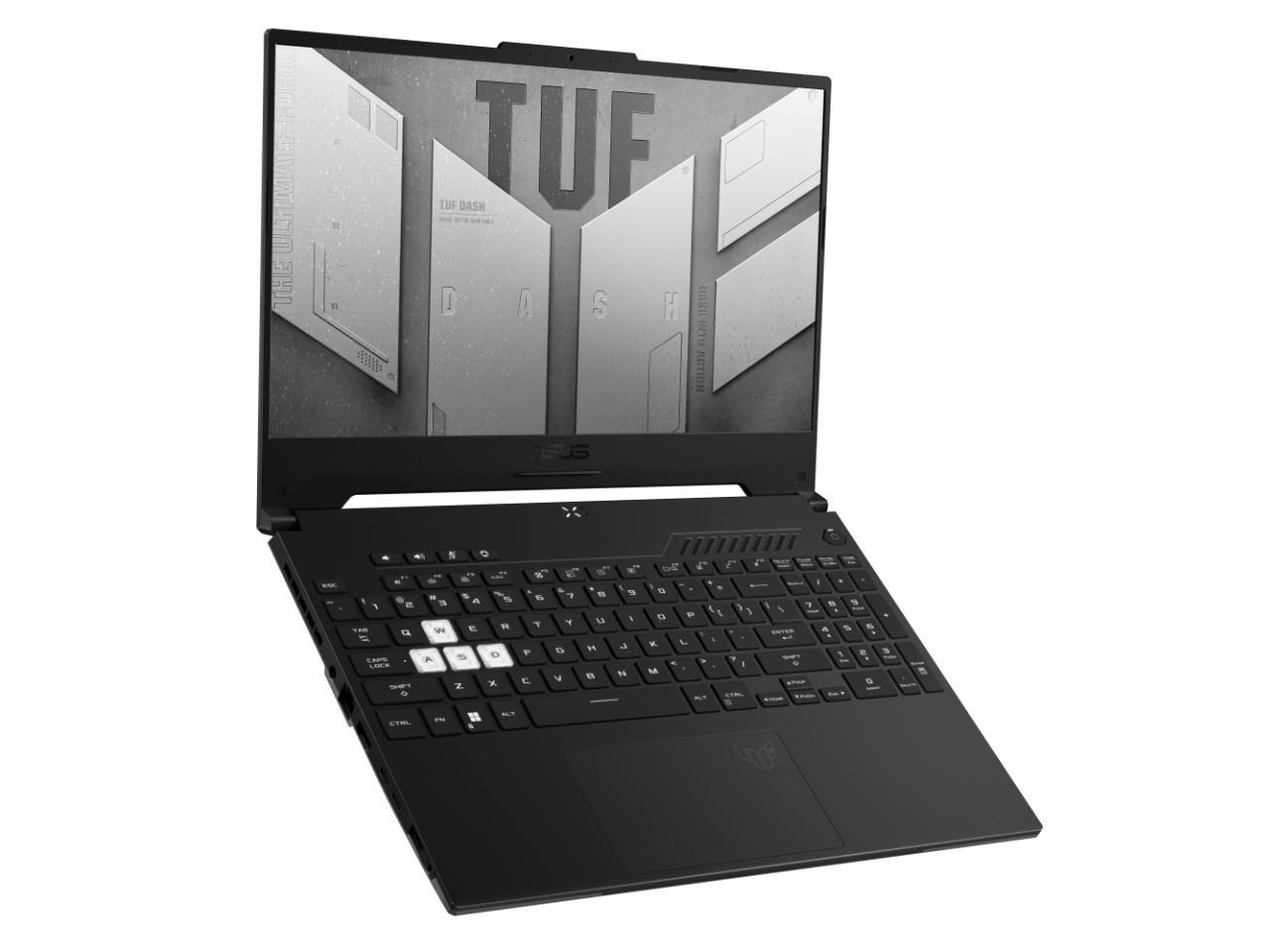 TUF Dash F15 FX517 FX517ZE-RS51 15.6" Gaming Notebook - Full HD - 1920 x 1080 - Intel Core i5 12th Gen i5-12450H Octa-core (8 Core) 2 GHz - 8 GB Total RAM - 512 GB SSD - Off Black - Intel Chip -