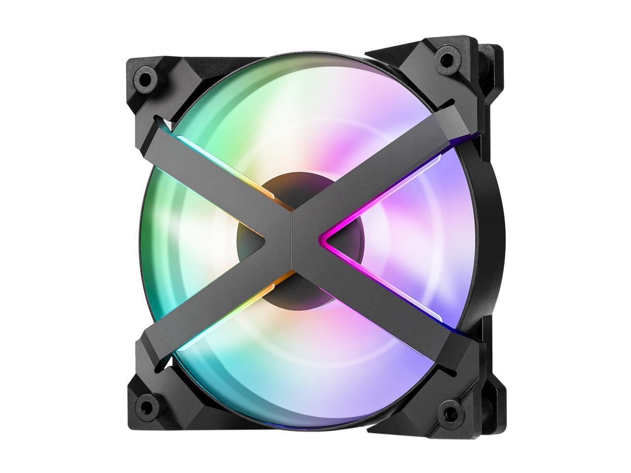 DeepCool MF120 GT A-RGB X-Frame, 5V 3-Pin Motherboard Connector, included 4-port PWM Fan Hub, 6-port RGB hub and Wire Controller, 3 Fan Pack
