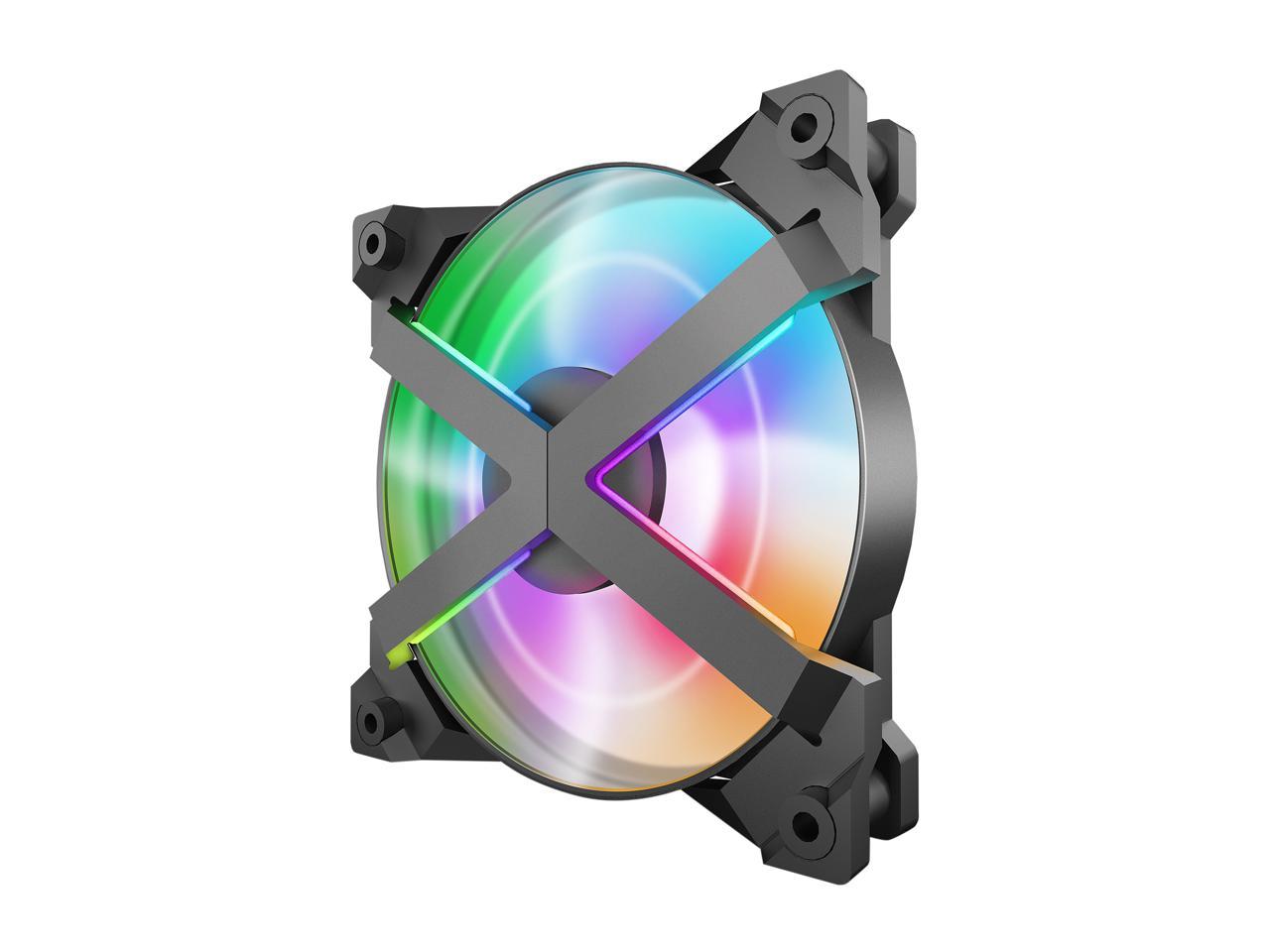 DeepCool MF120 GT A-RGB X-Frame, 5V 3-Pin Motherboard Connector, included 4-port PWM Fan Hub, 6-port RGB hub and Wire Controller, 3 Fan Pack