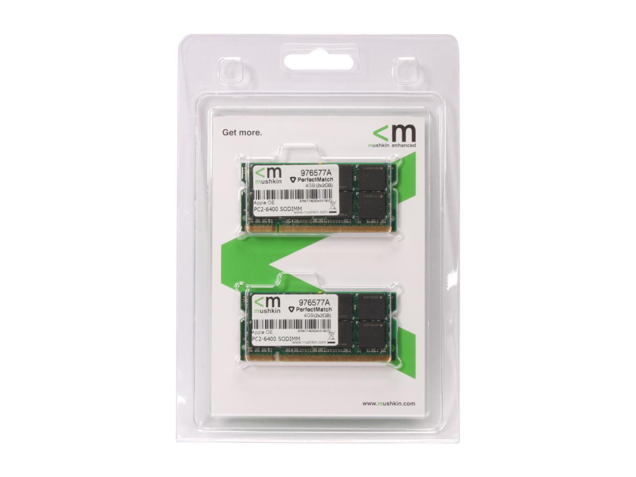 Mushkin Enhanced 4GB (2 x 2GB) DDR2 800 (PC2 6400) Dual Channel Kit Memory For Apple Model 976577a