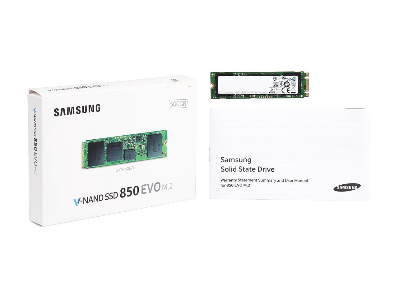 SAMSUNG 850 EVO M.2 2280 500GB SATA III 3D NAND Internal SSD Single Unit Version MZ-N5E500BW