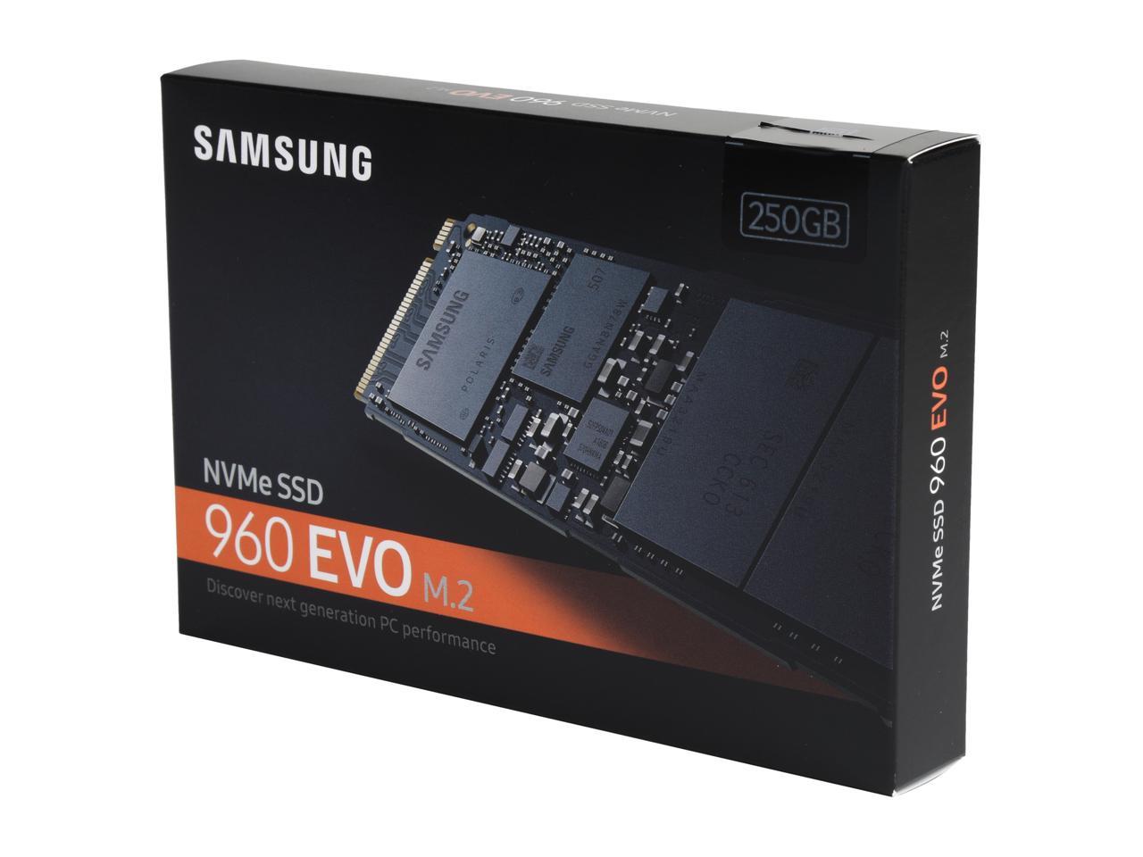 SAMSUNG 960 EVO M.2 250GB NVMe PCI-Express 3.0 x4 Internal Solid State Drive (SSD) MZ-V6E250BW