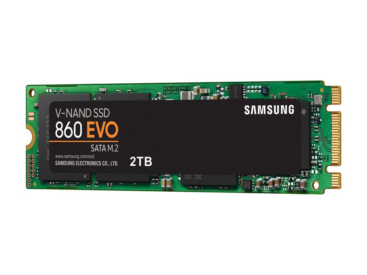 SAMSUNG 860 EVO Series M.2 2280 2TB SATA III 3D NAND Internal Solid State Drive (SSD) MZ-N6E2T0BW