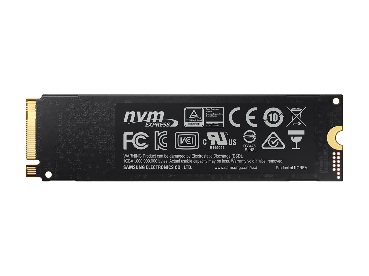 SAMSUNG 970 EVO M.2 2280 500GB PCIe Gen3. X4, NVMe 1.3 V-NAND 3-bit MLC Internal Solid State Drive (SSD) MZ-V7E500BW