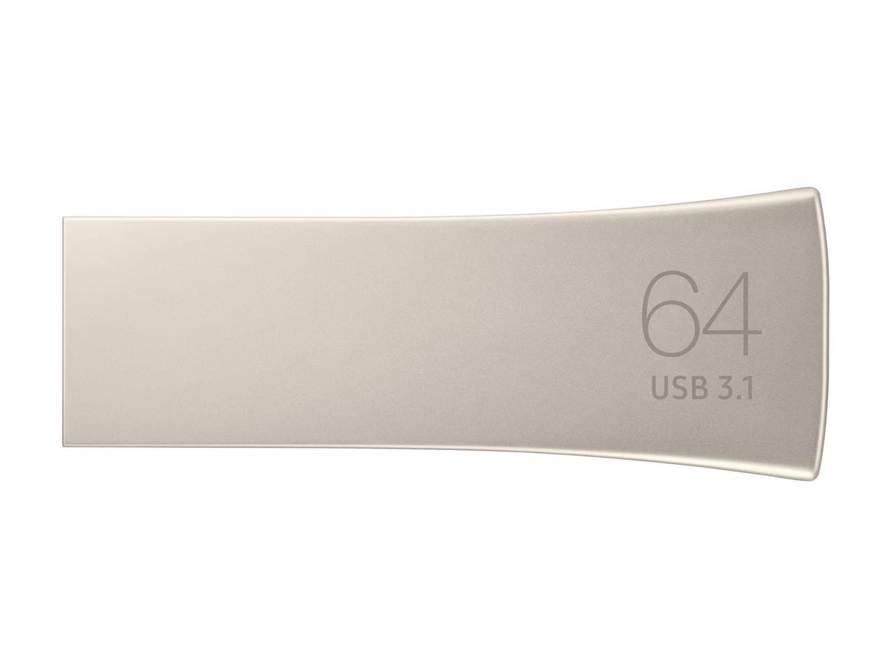 SAMSUNG 64GB BAR Plus (Metal) USB 3.1 Flash Drive, Speed Up to 300MB/s (MUF-64BE3/AM)