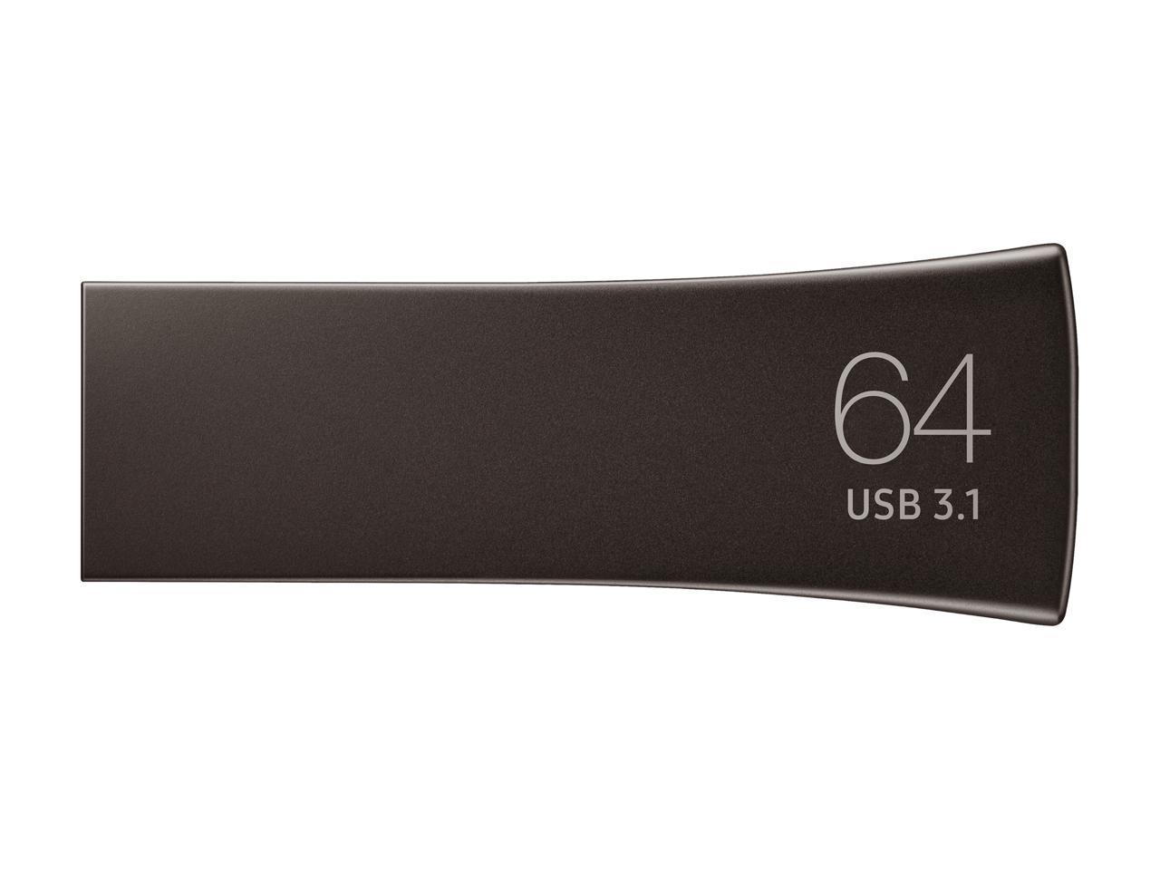 SAMSUNG 64GB BAR Plus (Metal) USB 3.1 Flash Drive, Speed Up to 300MB/s (MUF-64BE4/AM)