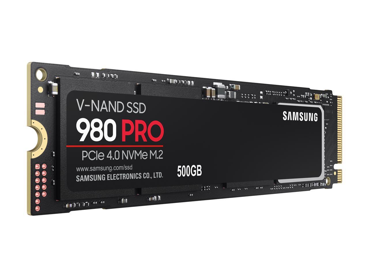 SAMSUNG 980 PRO M.2 2280 500GB PCI-Express Gen 4.0 x4, NVMe 1.3c Samsung V-NAND Internal Solid State Drive (SSD) MZ-V8P500B/AM
