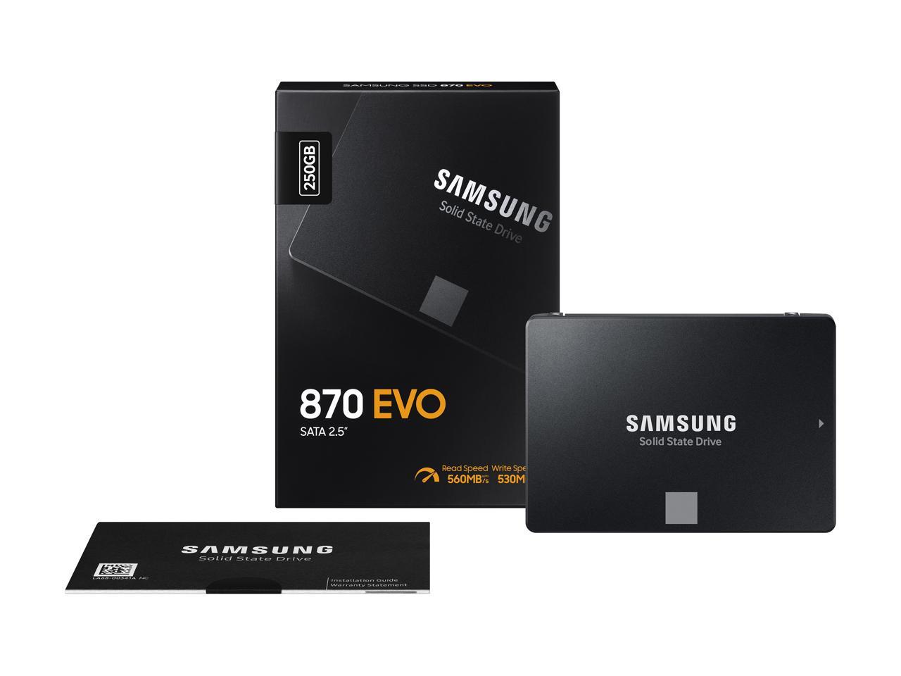 SAMSUNG 870 EVO Series 2.5" 250GB SATA III V-NAND Internal Solid State Drive (SSD) MZ-77E250B/AM
