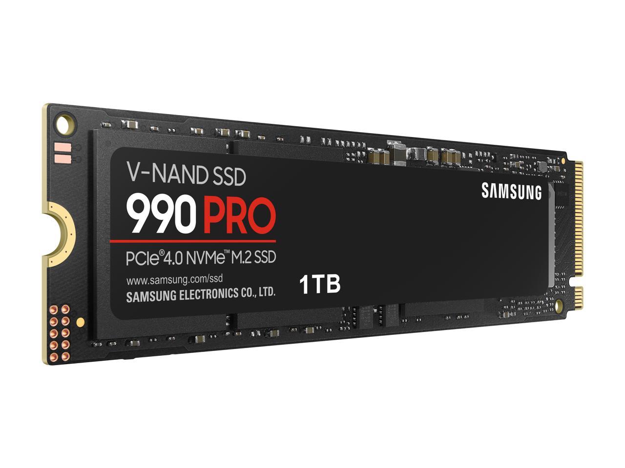 SAMSUNG 990 PRO M.2 2280 1TB PCIe Gen 4.0 x4, NVMe 2.0 V7 V-NAND 3bit MLC Internal Solid State Drive (SSD) MZ-V9P1T0B/AM
