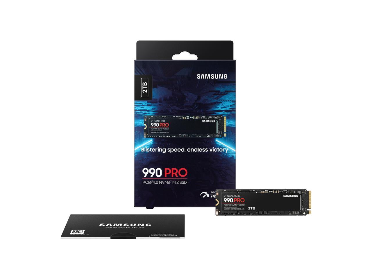 SAMSUNG 990 PRO M.2 2280 2TB PCI-Express Gen 4.0 x4, NVMe 2.0 V7 V-NAND 3bit MLC Internal Solid State Drive (SSD) MZ-V9P2T0B/AM