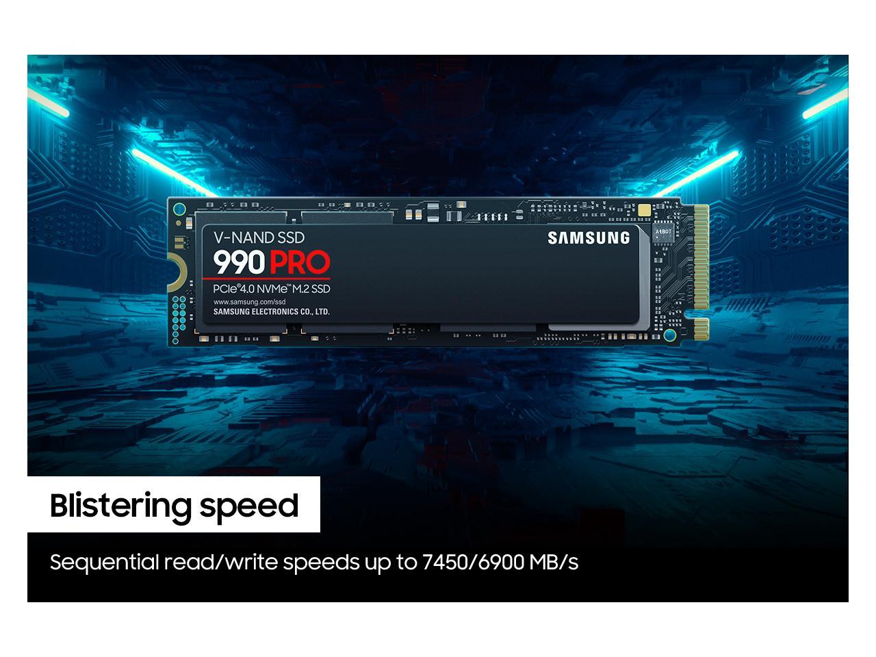 SAMSUNG 990 PRO M.2 2280 2TB PCI-Express Gen 4.0 x4, NVMe 2.0 V7 V-NAND 3bit MLC Internal Solid State Drive (SSD) MZ-V9P2T0B/AM