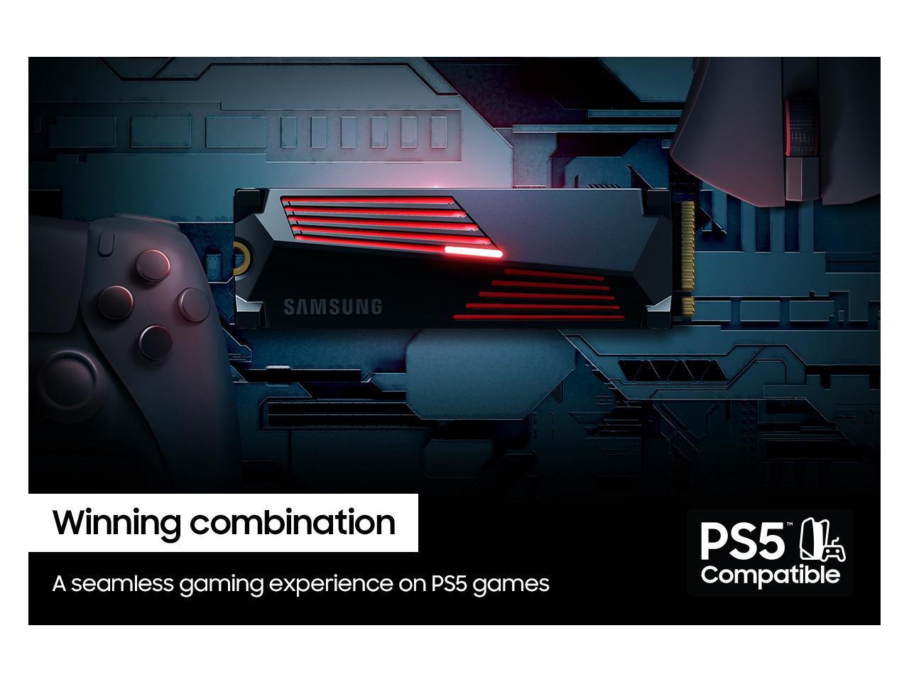 SAMSUNG 990 PRO w/ Heatsink Normal Package M.2 2280 1TB PCI-Express Gen 4.0 x4, NVMe 2.0 V7 V-NAND 3bit MLC Internal Solid State Drive (SSD) MZ-V9P1T0CW