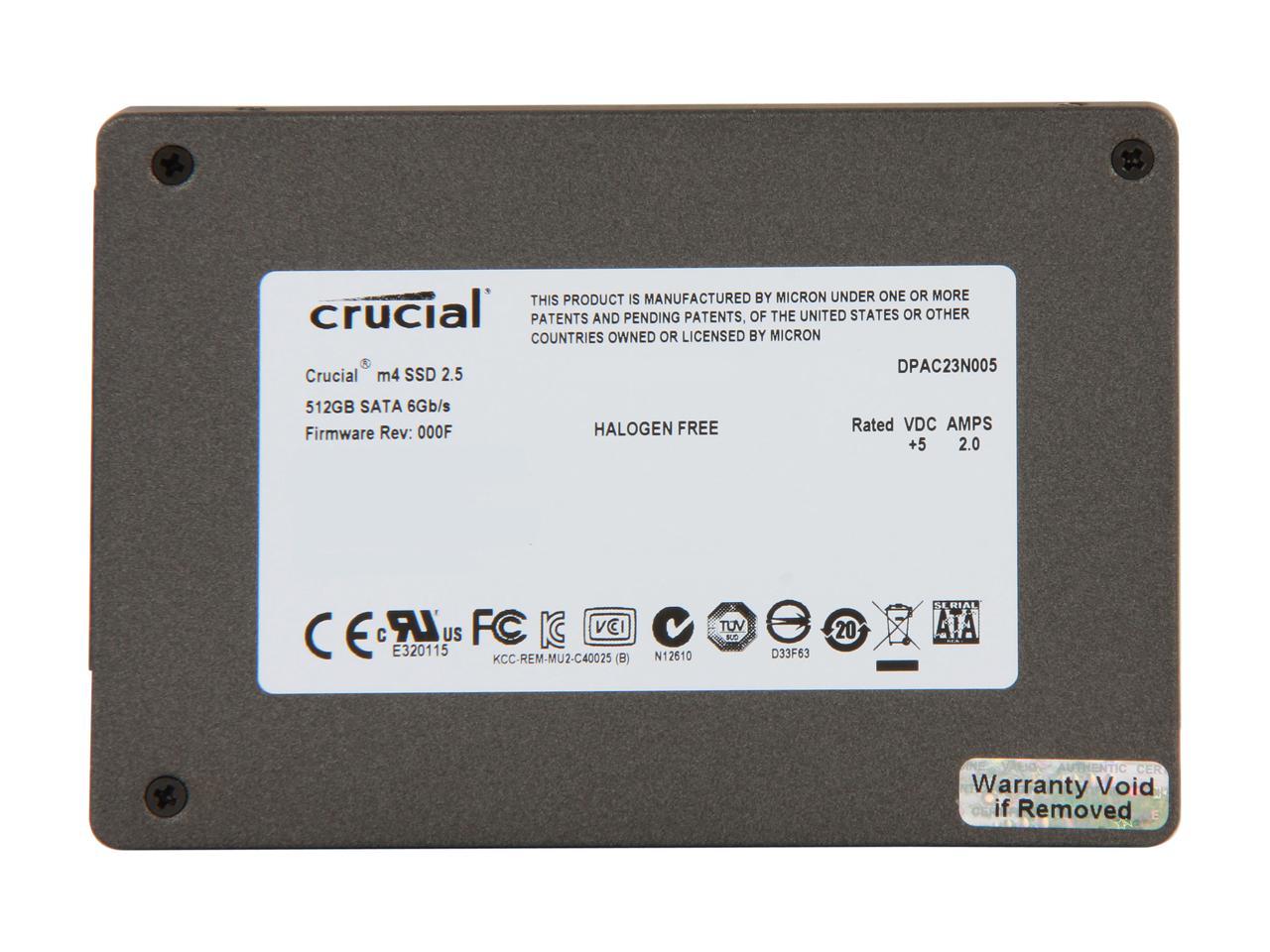 Crucial M4 2.5" 512GB SATA III MLC 7mm Internal Solid State Drive (SSD) CT512M4SSD1