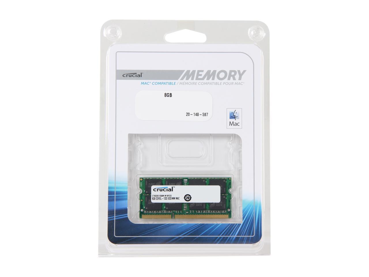 Crucial 8GB DDR3 1333 (PC3 10600) Memory for Apple Model CT8G3S1339M
