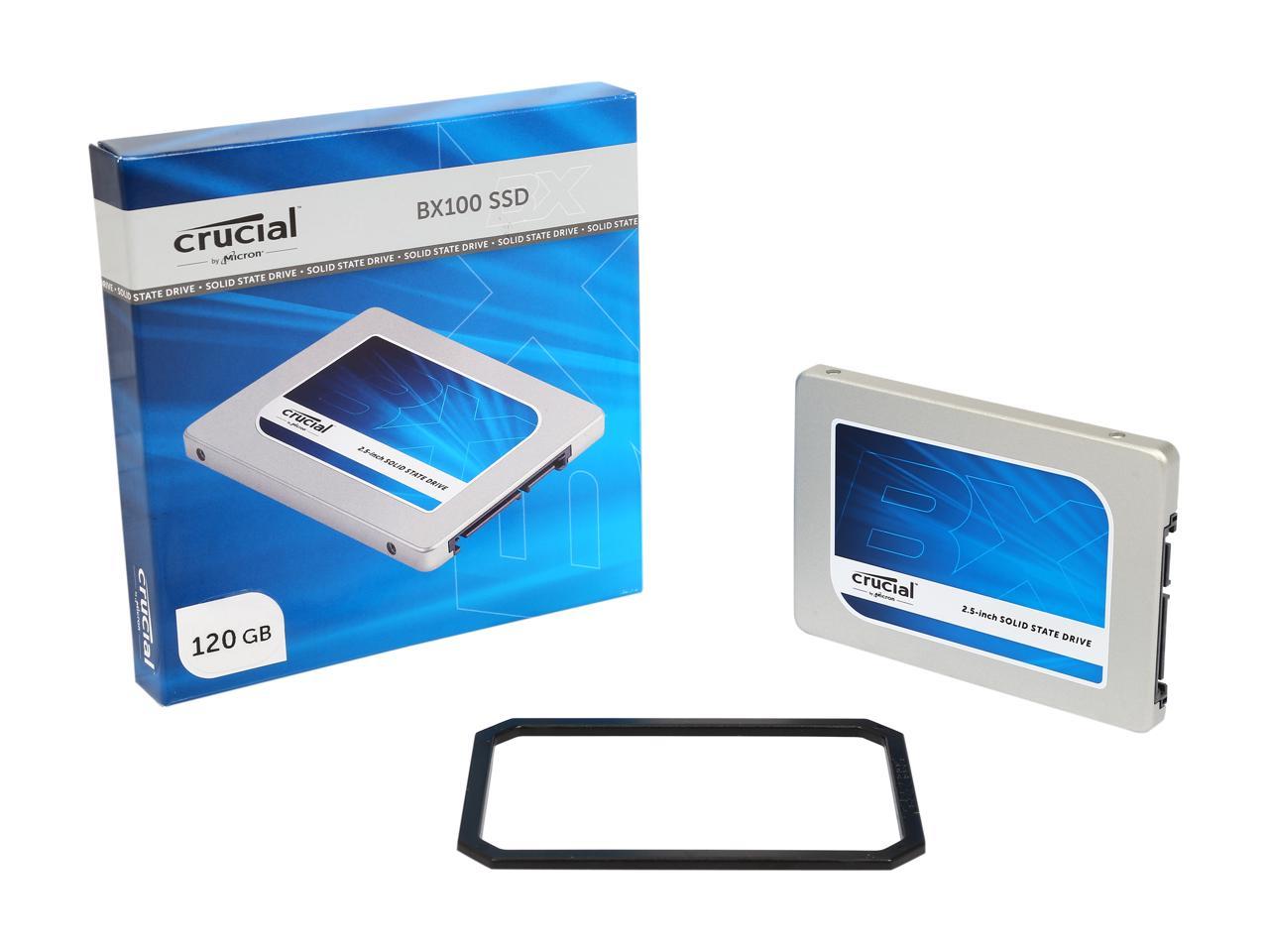 Crucial BX100 2.5" 120GB SATA 6Gbps (SATA III) Micron 16nm MLC NAND Internal Solid State Drive (SSD) CT120BX100SSD1