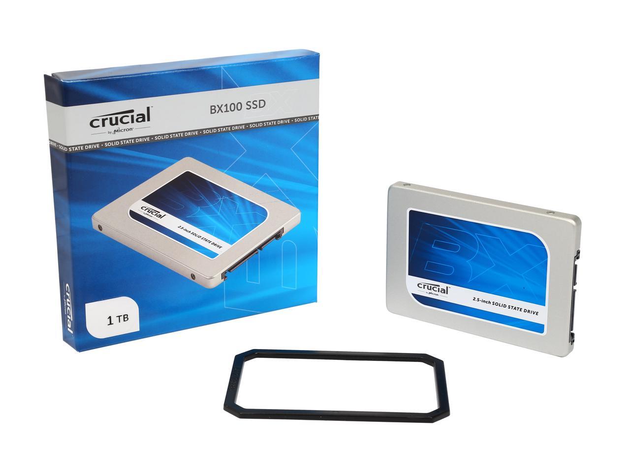 Crucial BX100 2.5" 1TB SATA 6Gbps (SATA III) Micron 16nm MLC NAND Internal Solid State Drive (SSD) CT1000BX100SSD1